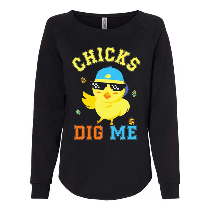 Chicks Dig Me Happy Easter Egg Hunt Womens California Wash Sweatshirt