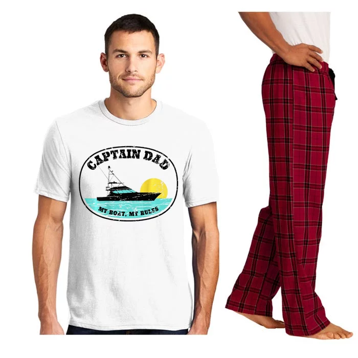 Captain Dad My Boat My Rules Yacht Boating Pajama Set