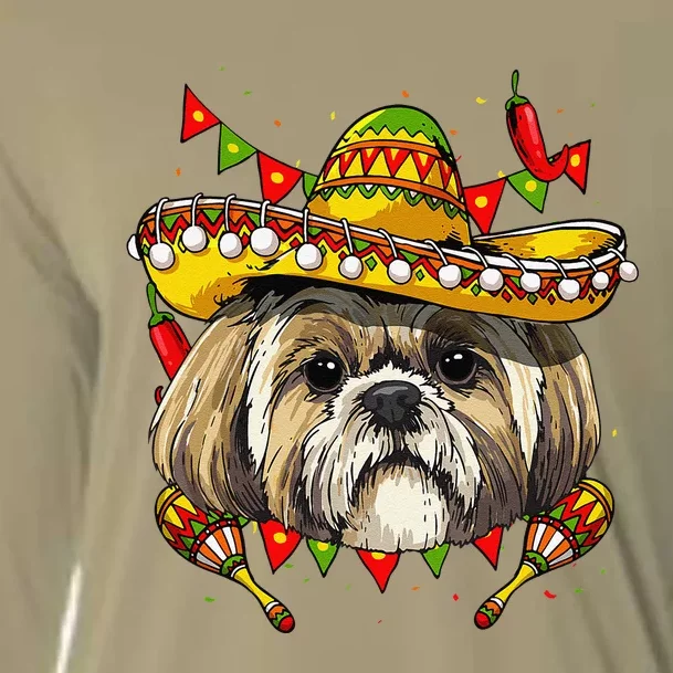 Cinco De Mayo Shih Tzu Women Sombrero Cooling Performance Long Sleeve Crew