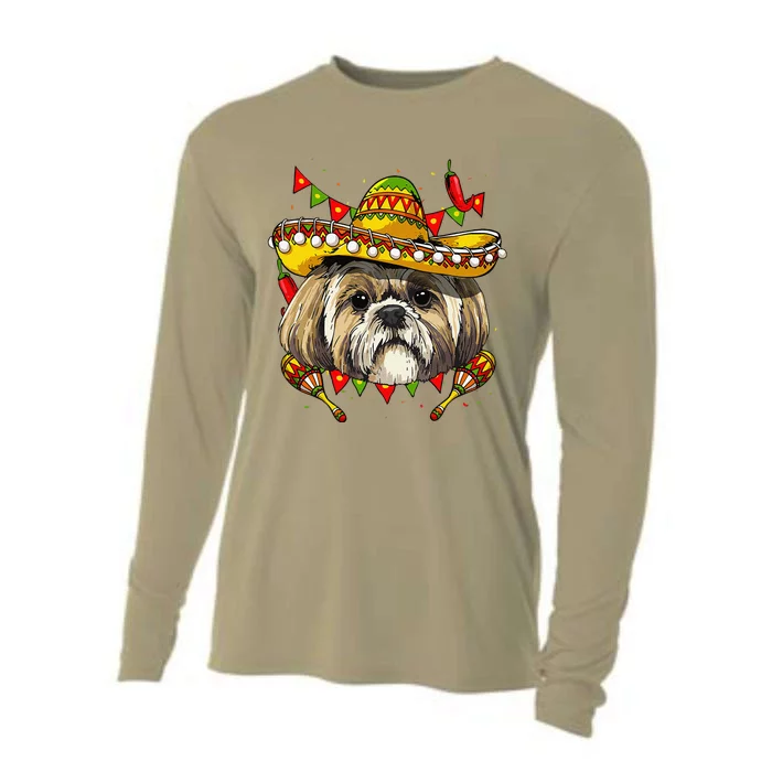 Cinco De Mayo Shih Tzu Women Sombrero Cooling Performance Long Sleeve Crew