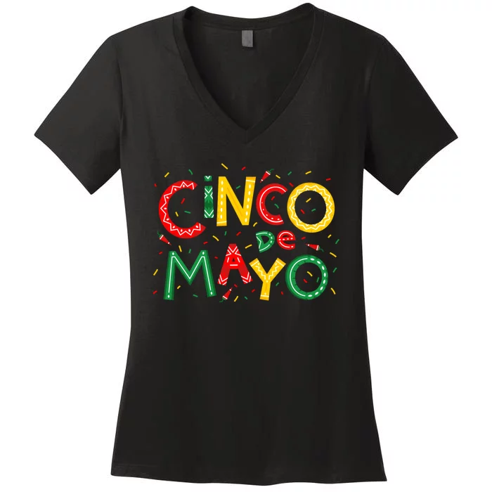 Cinco De Mayo Chili Pepper Celebration Women's V-Neck T-Shirt