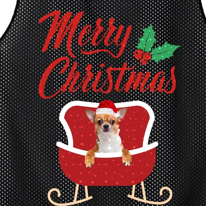 Chihuahua Dog Merry Christmas Design For The Holiday Season! Mesh Reversible Basketball Jersey Tank