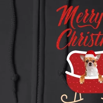 Chihuahua Dog Merry Christmas Design For The Holiday Season! Full Zip Hoodie