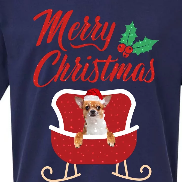 Chihuahua Dog Merry Christmas Design For The Holiday Season! Sueded Cloud Jersey T-Shirt