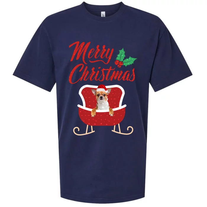 Chihuahua Dog Merry Christmas Design For The Holiday Season! Sueded Cloud Jersey T-Shirt