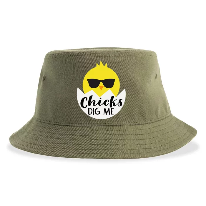 Chicks Dig Me Funny N Male Little Easter Fun Sustainable Bucket Hat