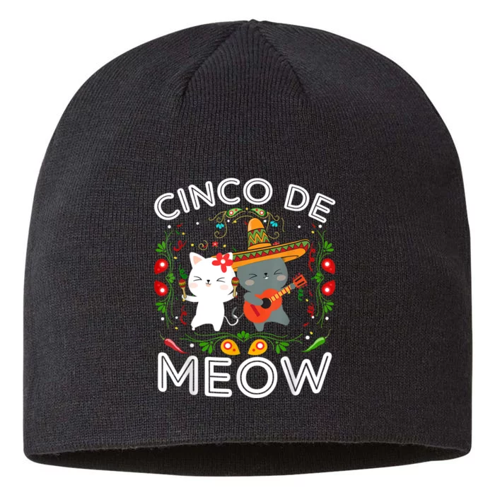 Cinco De Meow Mexican Kawaii Cat Kitten 8 1/2in Sustainable Knit Beanie