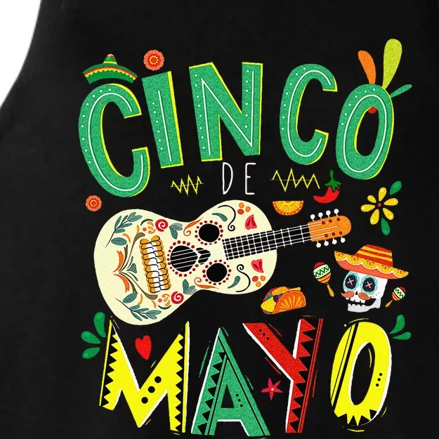 Cinco De Mayo Lets Fiesta Squad 5 De Mayo Mexican Fiesta Ladies Tri-Blend Wicking Tank