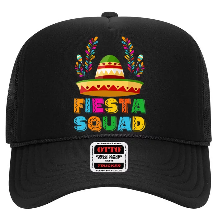 Cinco De Mayo Fiesta Squad Family Matching Group High Crown Mesh Trucker Hat