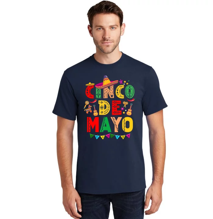 Cinco De Mayo Lets Fiesta Squad 5 De Mayo Mexican Party Tall T-Shirt