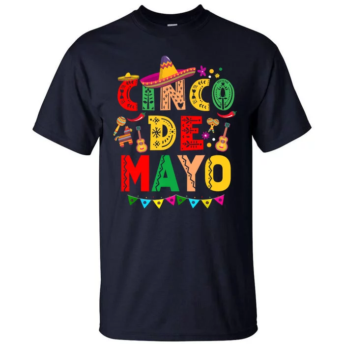 Cinco De Mayo Lets Fiesta Squad 5 De Mayo Mexican Party Tall T-Shirt