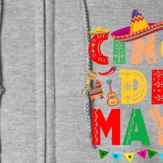 Cinco De Mayo Lets Fiesta Squad 5 De Mayo Mexican Party Full Zip Hoodie