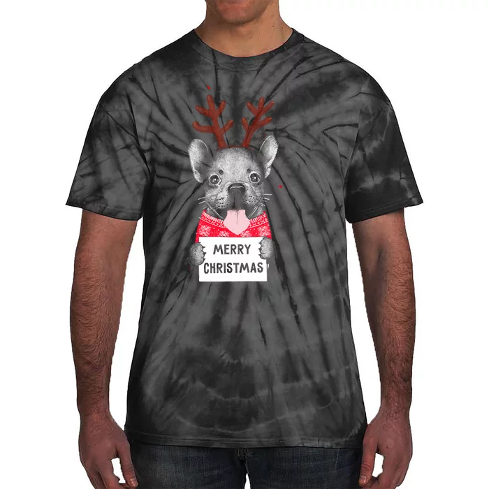 Christmas Dog Merry Christmas Tie-Dye T-Shirt