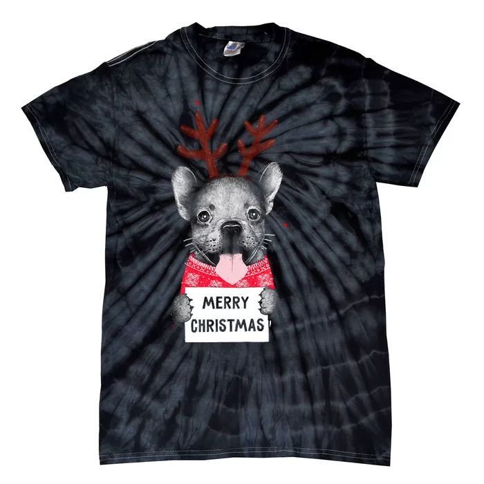 Christmas Dog Merry Christmas Tie-Dye T-Shirt