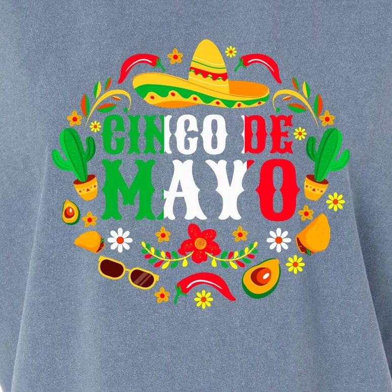 Cinco De Mayo Lets Fiesta Squad 5 De Mayo Mexican Garment-Dyed Women's Muscle Tee