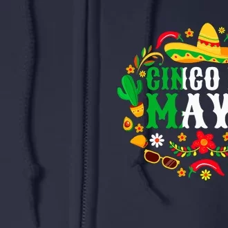 Cinco De Mayo Lets Fiesta Squad 5 De Mayo Mexican Full Zip Hoodie