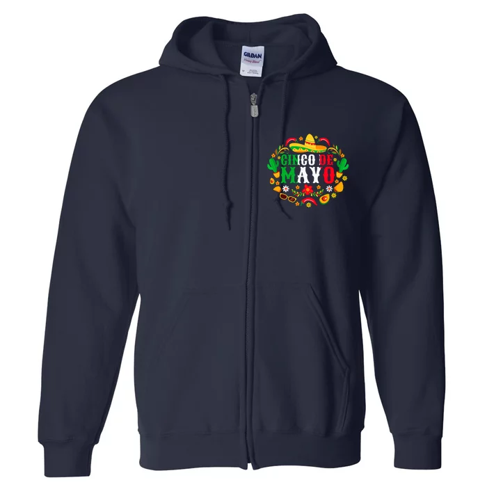 Cinco De Mayo Lets Fiesta Squad 5 De Mayo Mexican Full Zip Hoodie