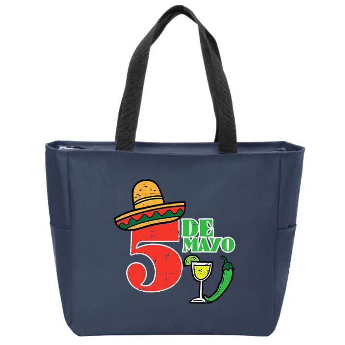 Cinco De Mayo 5 Cinco De Mayo Mexican Fiesta Party Zip Tote Bag