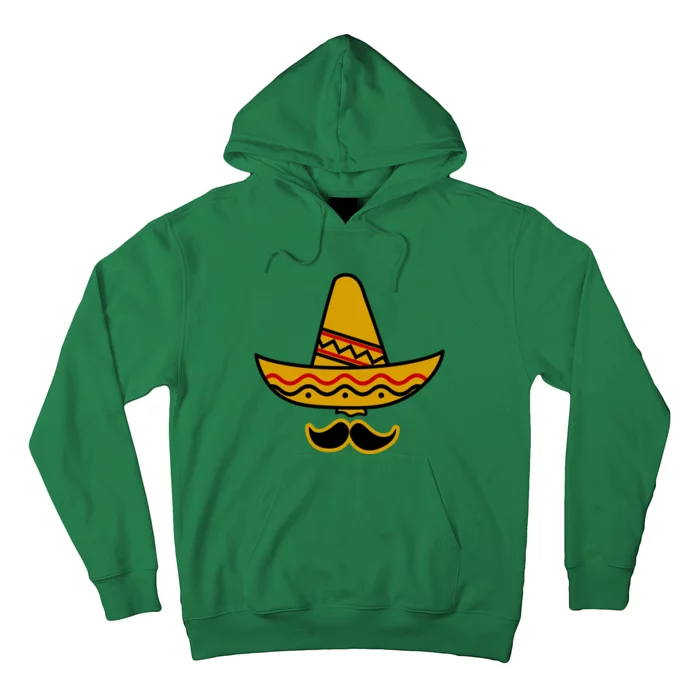 Cinco De Mayo Mustache Sombrero Funny Hoodie