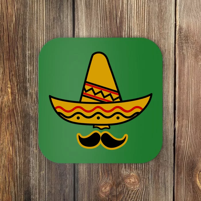 Cinco De Mayo Mustache Sombrero Funny Coaster