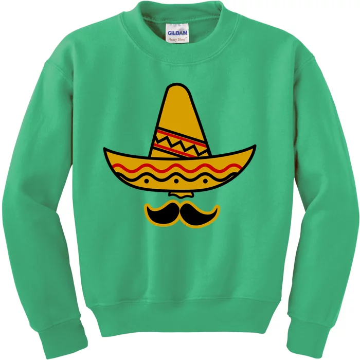 Cinco De Mayo Mustache Sombrero Funny Kids Sweatshirt