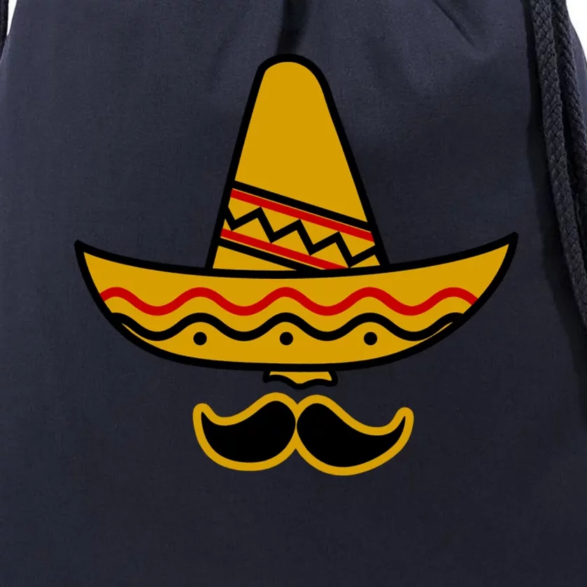 Cinco De Mayo Mustache Sombrero Funny Drawstring Bag