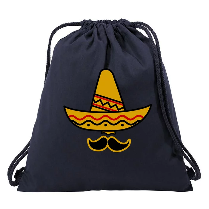 Cinco De Mayo Mustache Sombrero Funny Drawstring Bag