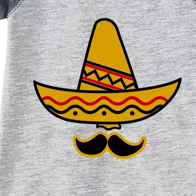 Cinco De Mayo Mustache Sombrero Funny Infant Baby Jersey Bodysuit