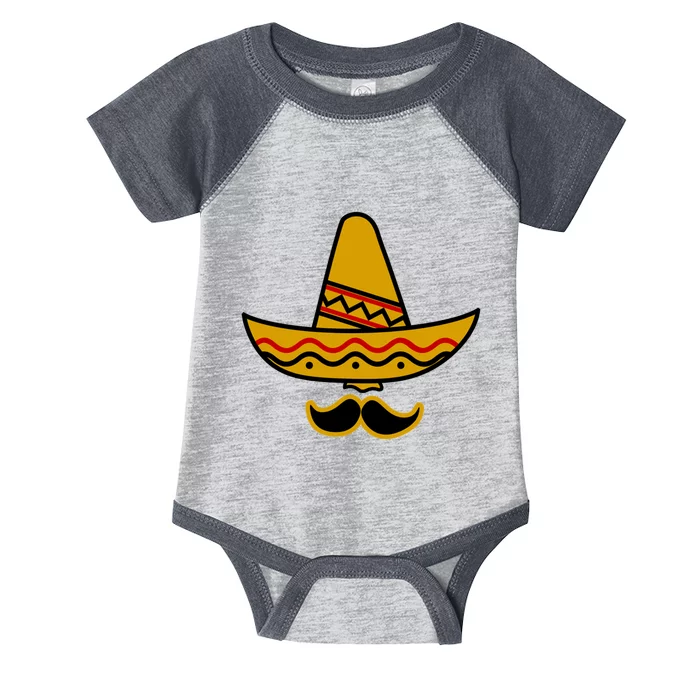 Cinco De Mayo Mustache Sombrero Funny Infant Baby Jersey Bodysuit