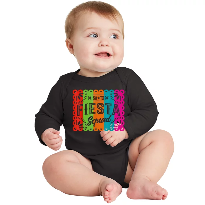 Cinco De Mayo 2024 Fiesta Squad Fiesta San Antonio Texas Baby Long Sleeve Bodysuit