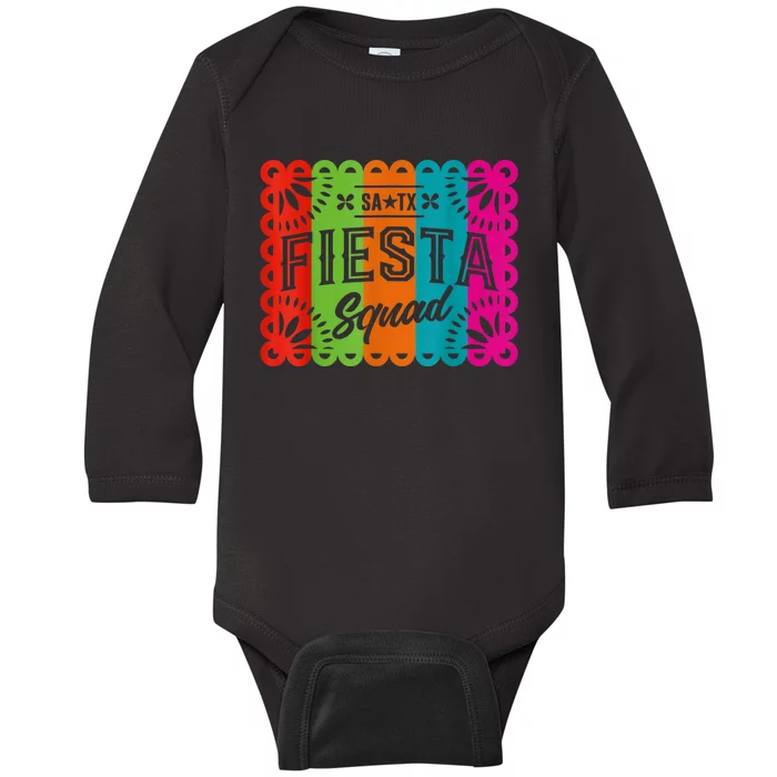 Cinco De Mayo 2024 Fiesta Squad Fiesta San Antonio Texas Baby Long Sleeve Bodysuit