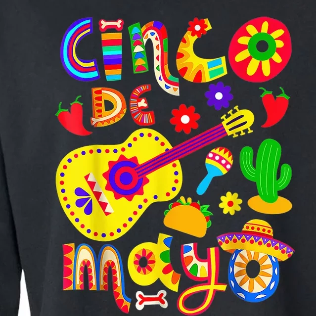 Cinco De Mayo Shirt Mexican Fiesta 5 De Mayo Wo  girl Cropped Pullover Crew