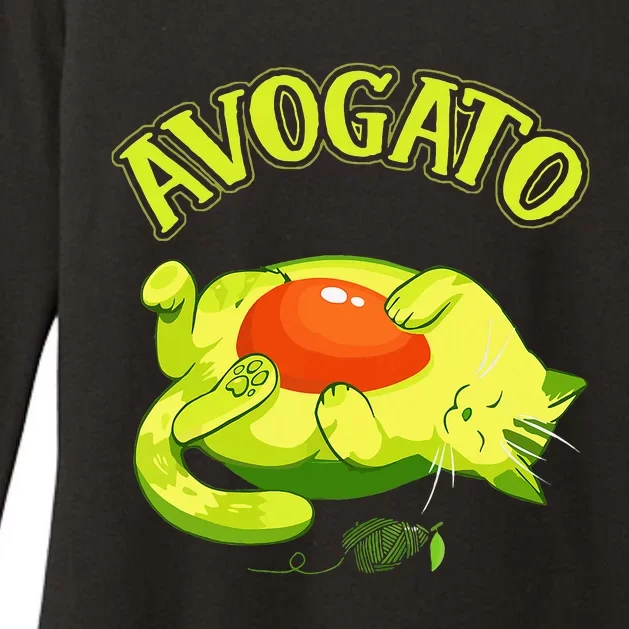 Cinco De Mayo Funny Avocado Mexico Meow Avogato Cat Womens CVC Long Sleeve Shirt