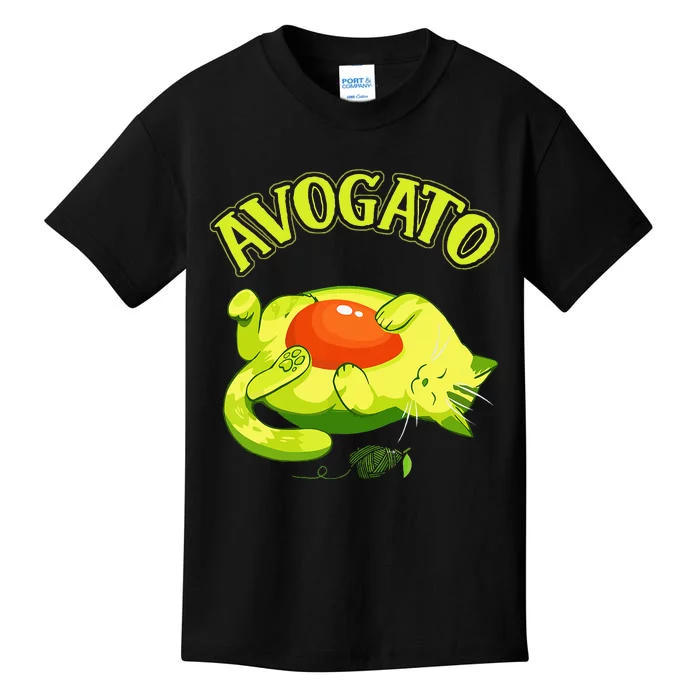 Cinco De Mayo Funny Avocado Mexico Meow Avogato Cat Kids T-Shirt