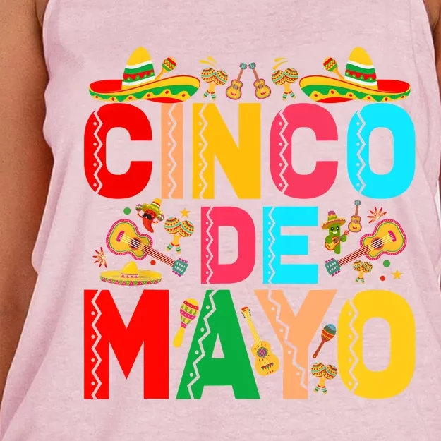 Cinco De Mayo Lets Fiesta Squad 5 De Mayo Mexican Party Women's Knotted Racerback Tank