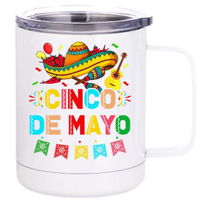 Cinco De Mayo Mexican Fiesta 5 De Mayo For Women Front & Back 12oz Stainless Steel Tumbler Cup