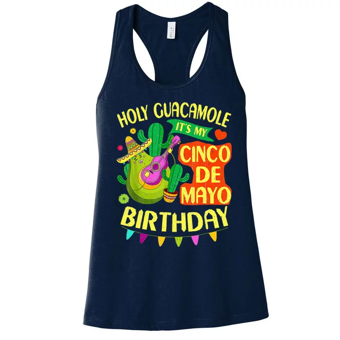 Cinco De Mayo Birthday Holy Guacamole Mexican Gift Women's Racerback Tank