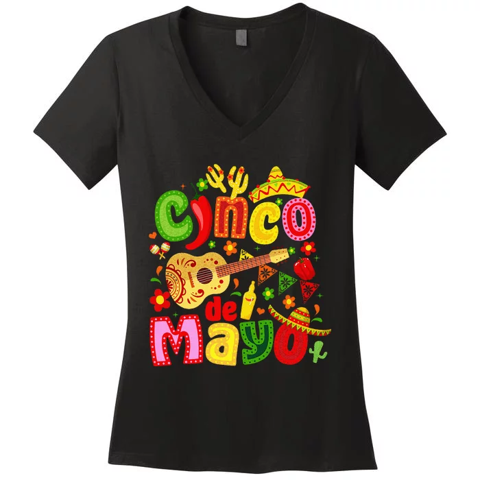 Cinco De Mayo Mexican Fiesta 5 De Mayo Women's V-Neck T-Shirt