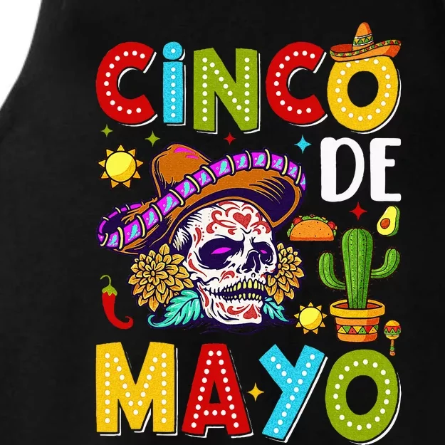 Cinco De Mayo Mexican Fiesta Squad 5 De Mayo Ladies Tri-Blend Wicking Tank