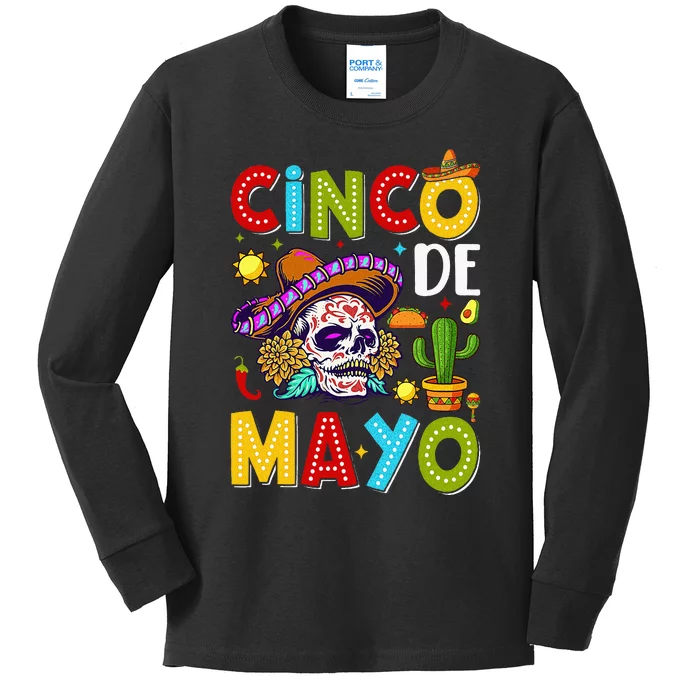 Cinco De Mayo Mexican Fiesta Squad 5 De Mayo Kids Long Sleeve Shirt