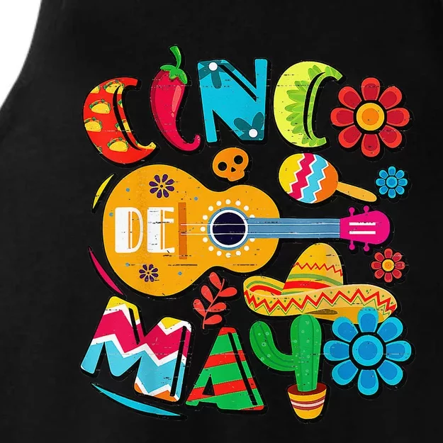 Cinco De Mayo Mexican Fiesta 5 De Mayo Ladies Tri-Blend Wicking Tank