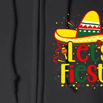 Cinco De Mayo Let's Fiesta Squad 5 De Mayo Mexican Fiesta Full Zip Hoodie