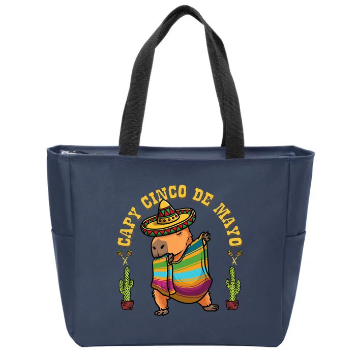 Cinco De Mayo Capybaras Mexican Capybara Zip Tote Bag