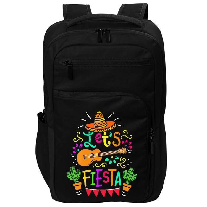 Cinco De Mayo Mexican Guitar Cactus Impact Tech Backpack