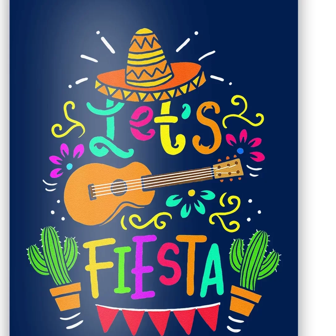 Cinco De Mayo Mexican Guitar Cactus Poster