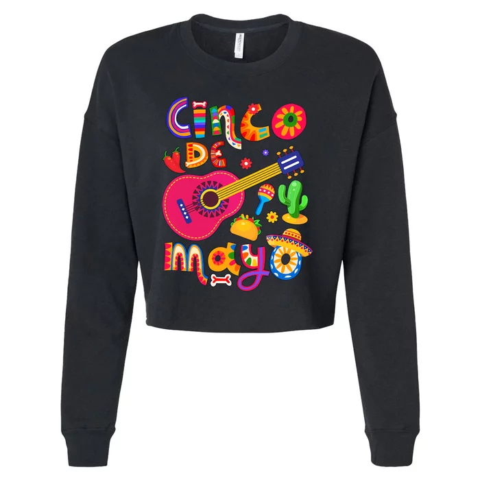 Cinco De Mayo Mexican Fiesta Party 5 De Mayo Mexican Festival Cropped Pullover Crew