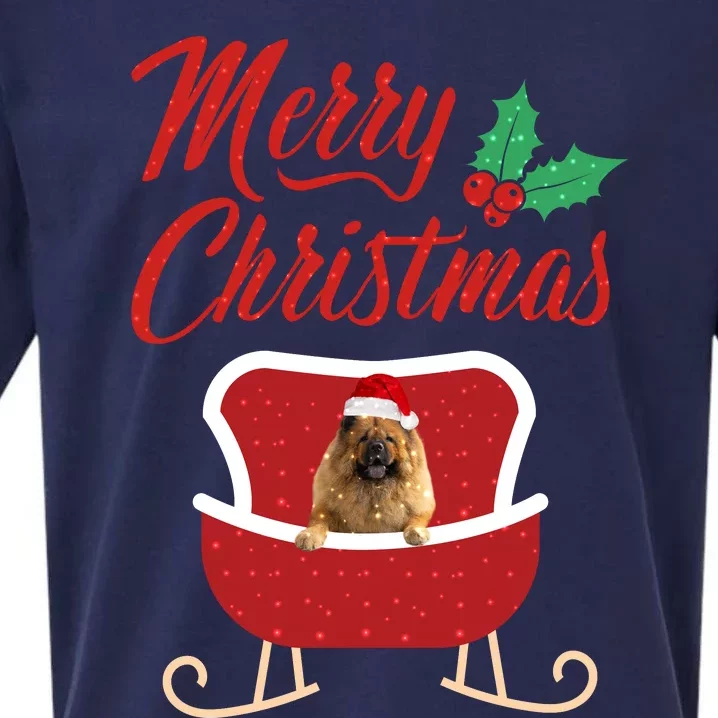 ChowChow Dog Merry Christmas Design For The Holiday Season! Sueded Cloud Jersey T-Shirt