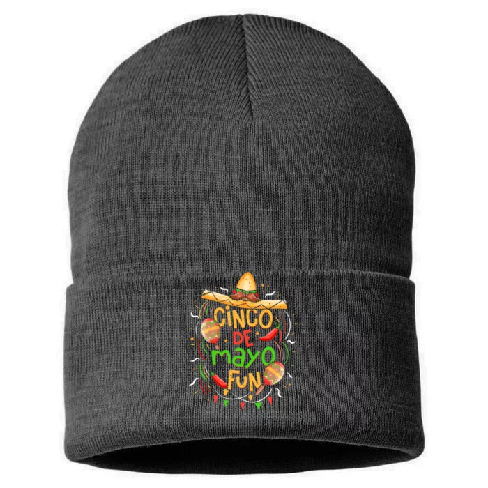 Cinco De Mayo Fun Celebration Sustainable Knit Beanie