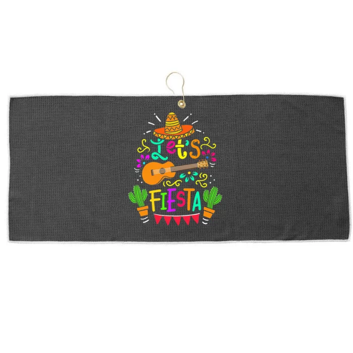 Cinco De Mayo Mexican Guitar Cactus Large Microfiber Waffle Golf Towel