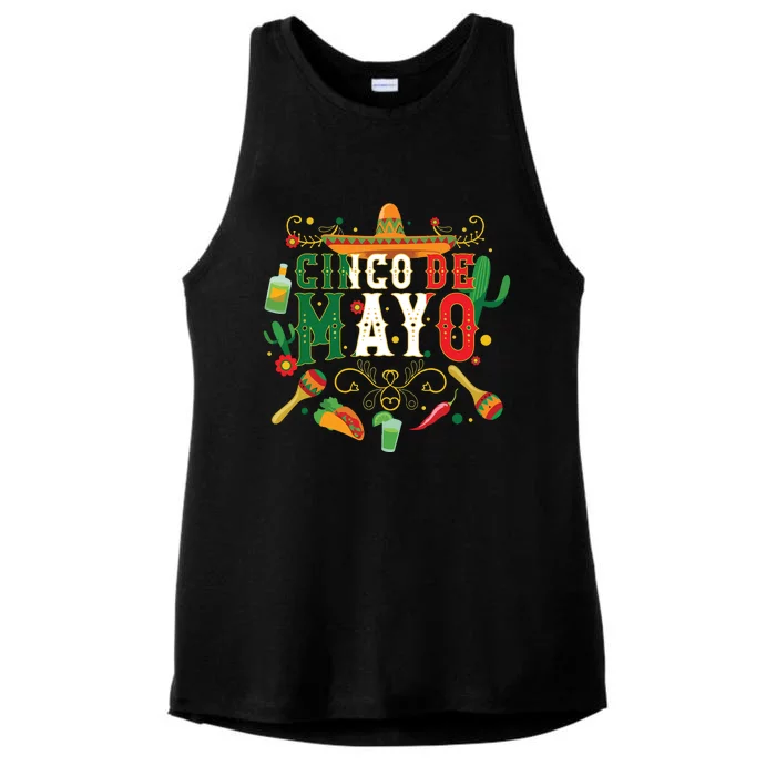 Cinco De Mayo Shirts Mexican Fiesta 5 De Mayo Ladies Tri-Blend Wicking Tank